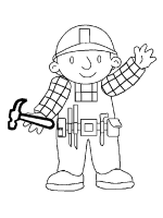 A coloring page of bob the builder